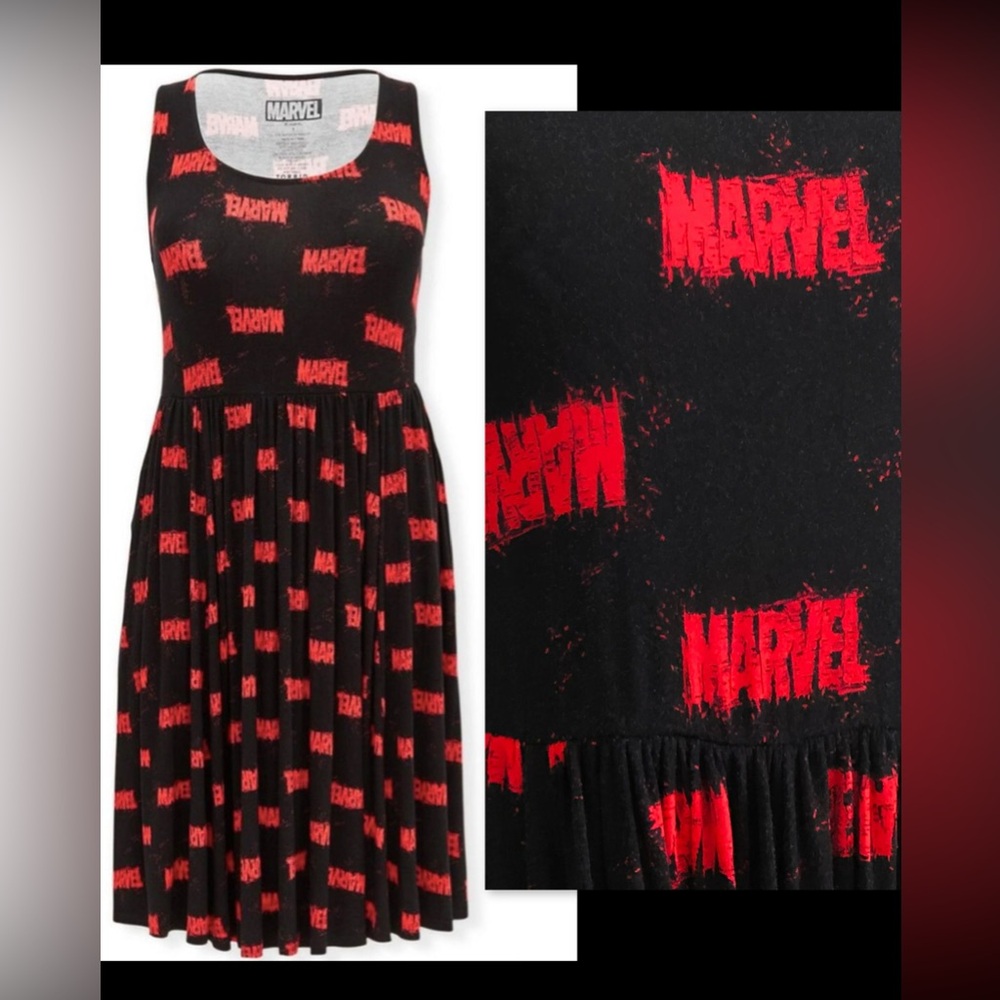 Torrid MARVEL Stretchy Skater Midi Pocket Dress 0X XL